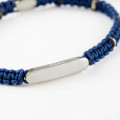 Macrame Silver Bracelet NAVY BLUE N253