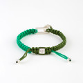 Macrame Silver Bracelet GREEN KHAKI N270