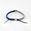 Macrame Silver Bracelet GREY BLUE N271