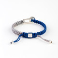 Macrame Silver Bracelet GREY BLUE N272