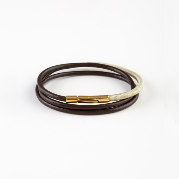 Leather Bracelet BROWN BEIGE N293