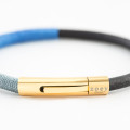 Leather Bracelet GREY BLUE N105