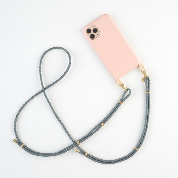 Leather Phone Necklace Case GREY N041
