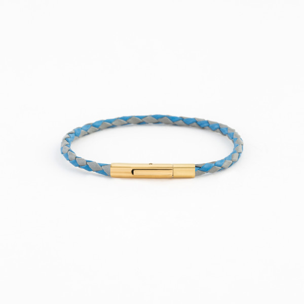 Leather Bracelet BLUE GREY N134