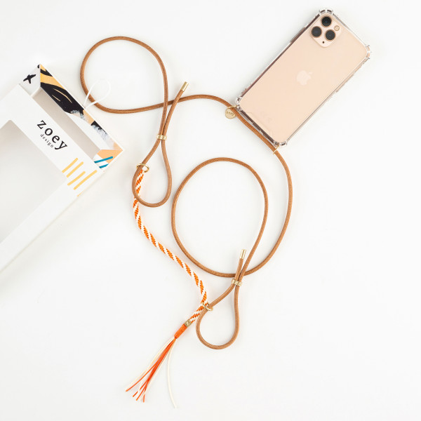 Leather Phone Necklace Case BEIGE N048