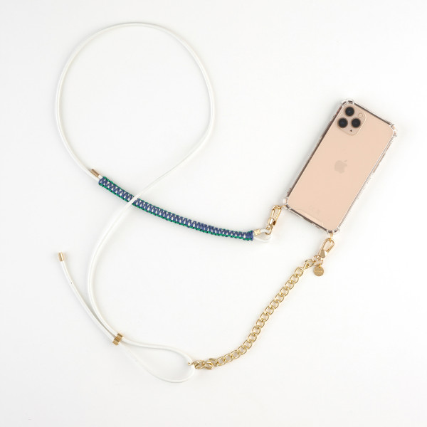 Leather Phone Necklace Case WHITE N050