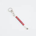 Leather Key Chain WHITE RED N192