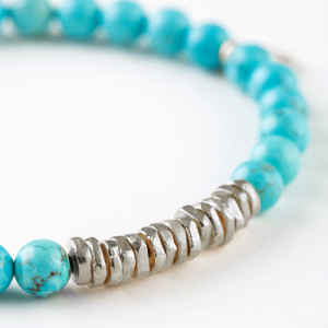 Natural Stones Silver Bracelet TURQUOISE N260